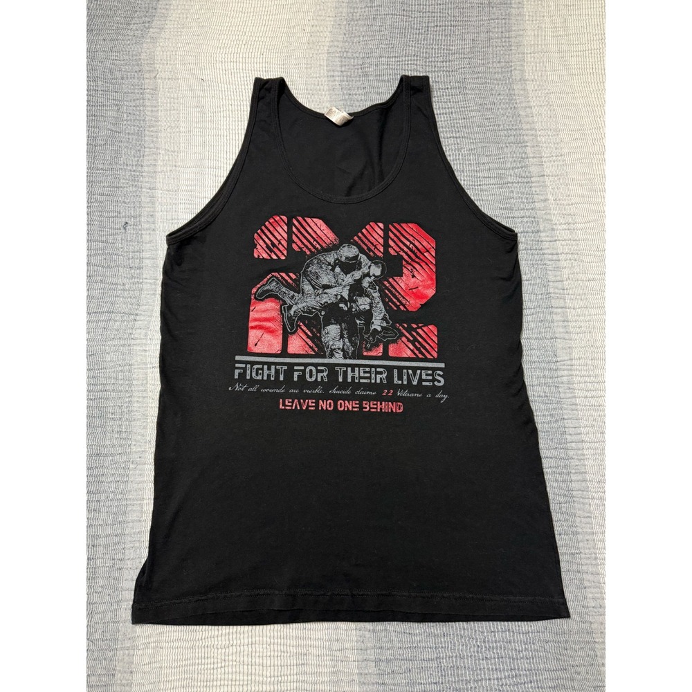American Apparel Veteran Awareness Tank Top Black Mens M 50/50 Shirt Streetwear